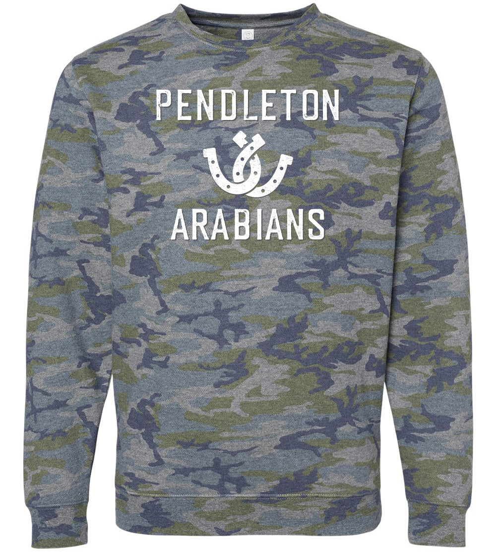 Pendleton Arabians Horseshoes Vintage Camo Crewneck Sweatshirt