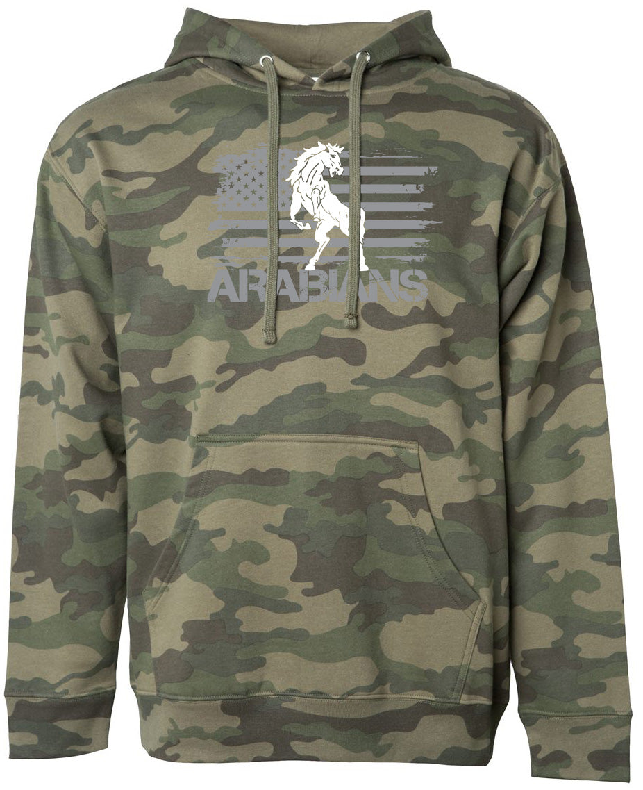 Arabians Flag Forest Camo Midweight Hooded Sweatshirt