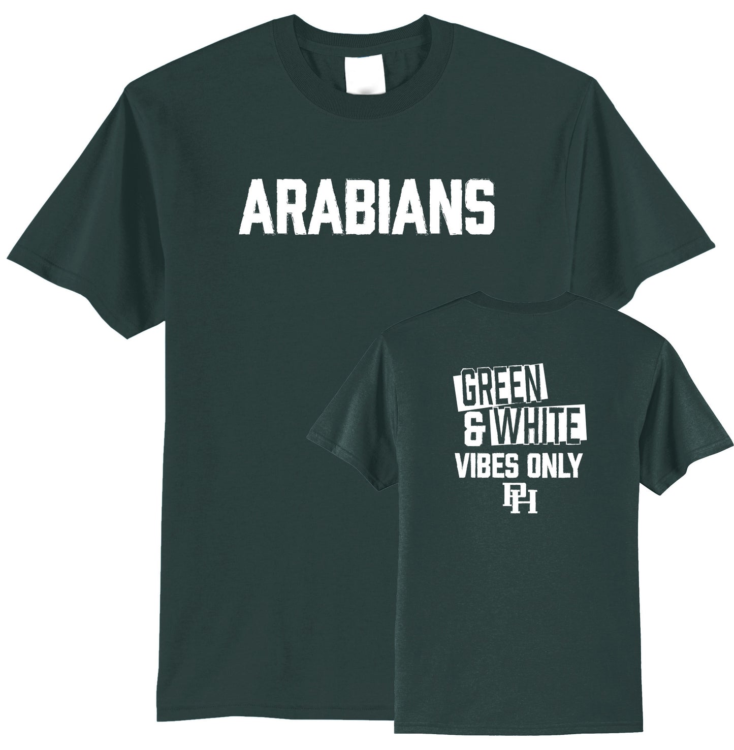 Arabians Green & White Vibes Short Sleeve T-Shirt