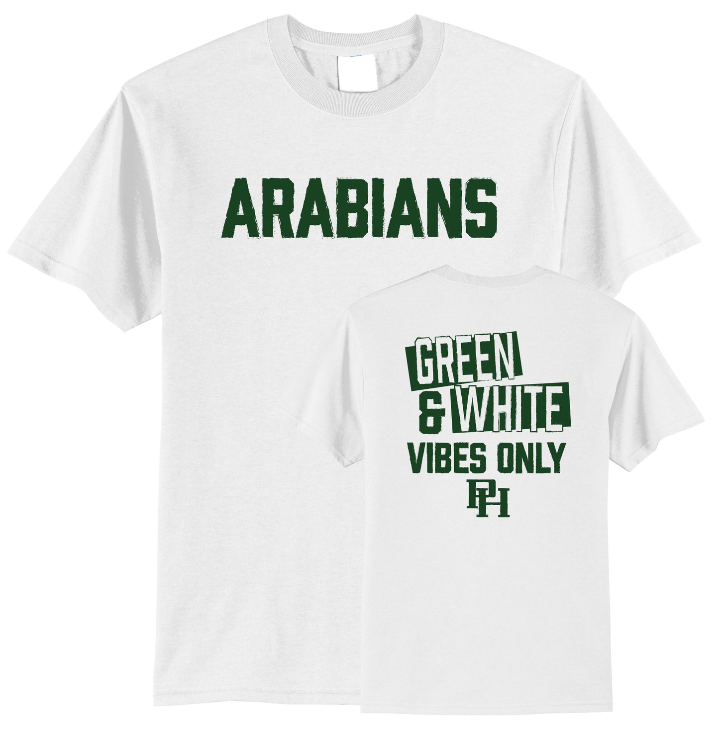 Arabians Green & White Vibes Short Sleeve T-Shirt