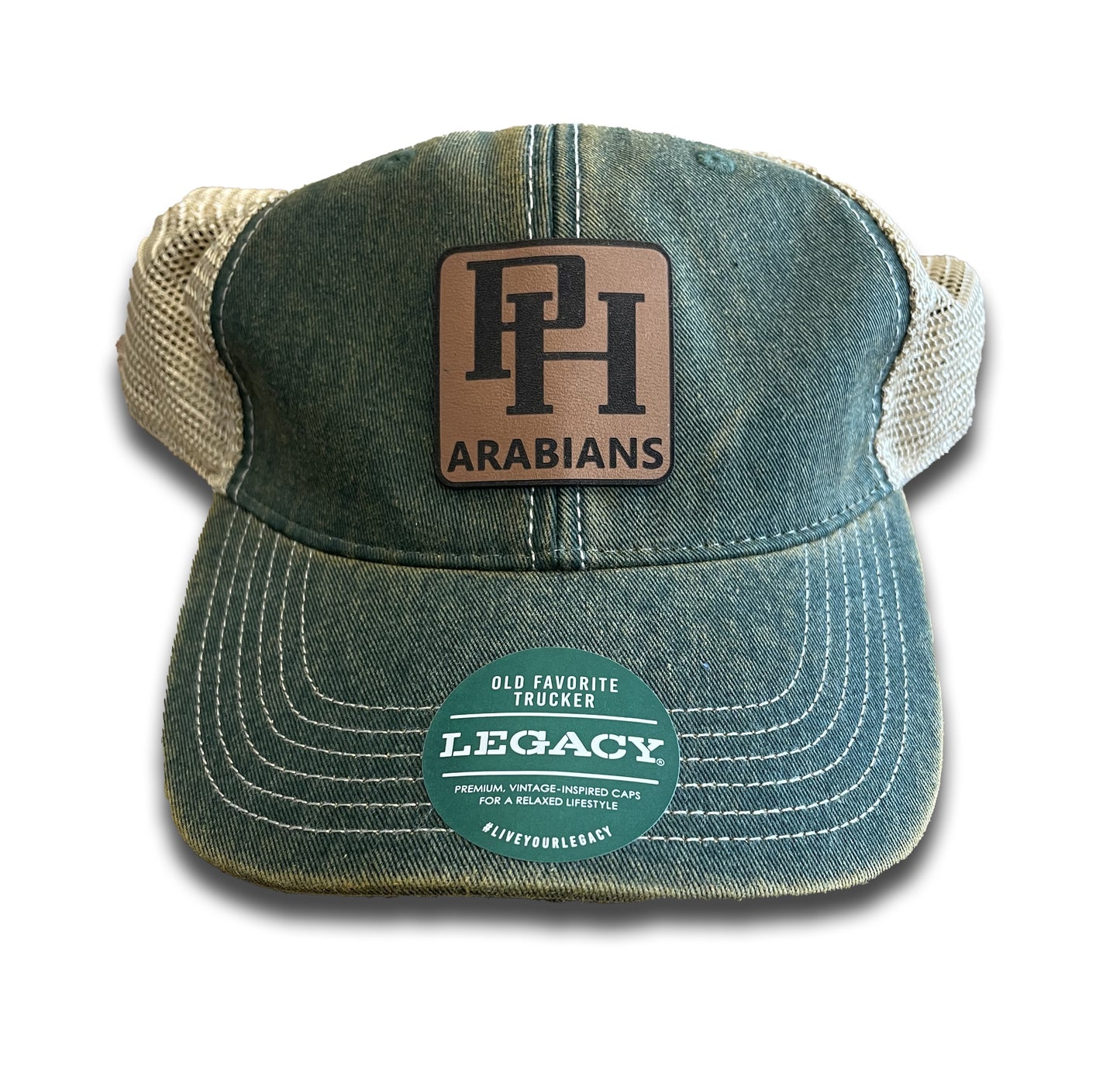 PH Arabians Leather Patch Old Favorite Trucker Cap