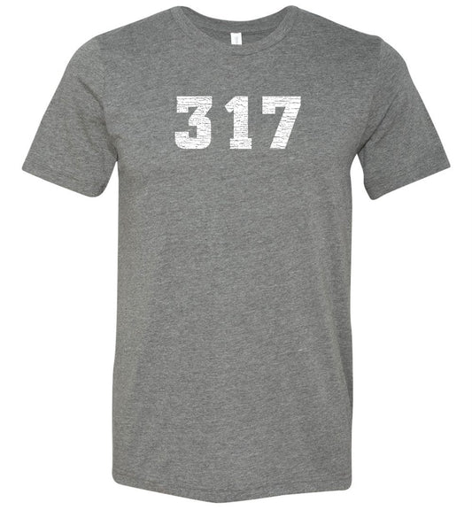 317 Area Code Deep Heather Short Sleeve T-Shirt