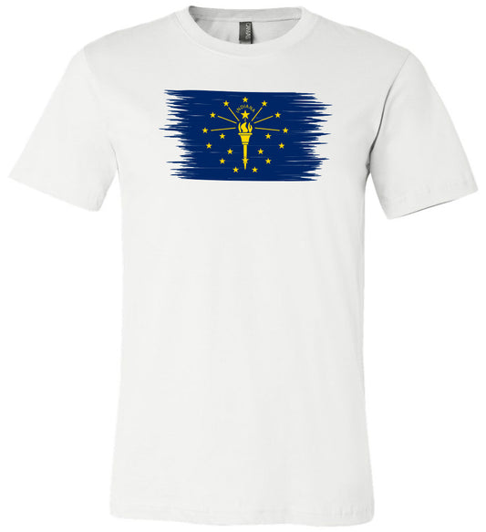 Indiana Flag White Short Sleeve T-Shirt