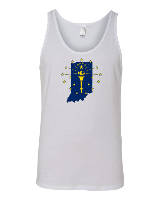 Indiana State Flag White Heather Unisex Jersey Tank Top