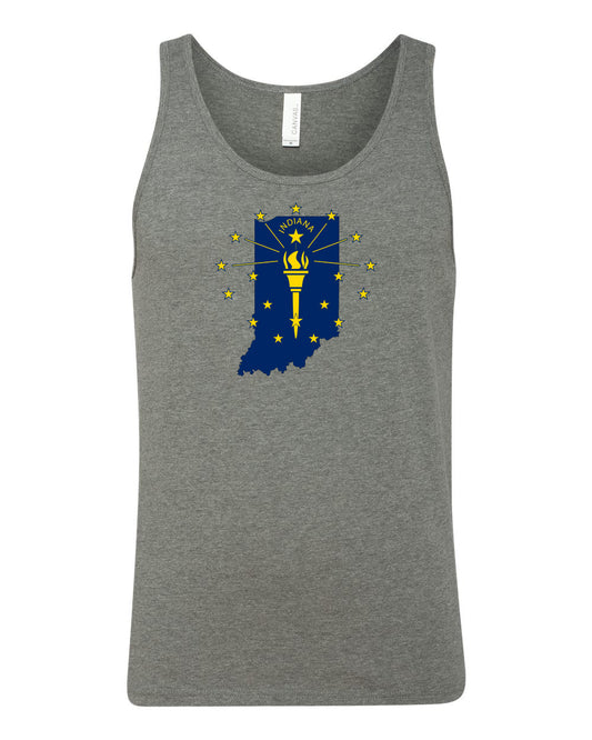 Indiana State Flag Deep Heather Unisex Jersey Tank Top
