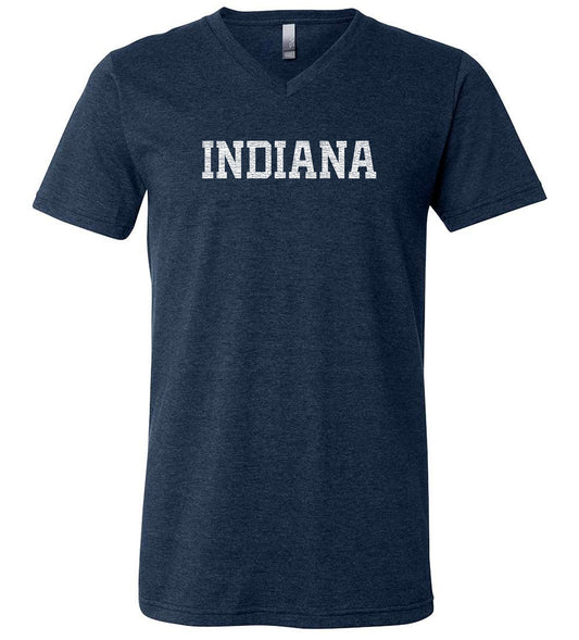 Indiana Heather Navy Short Sleeve V-Neck T-Shirt