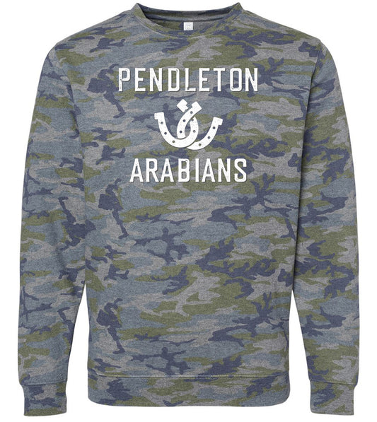 Pendleton Arabians Horseshoes Vintage Camo Crewneck Sweatshirt