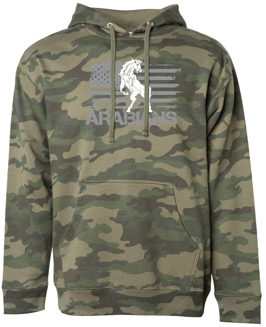 Arabians Flag Forest Camo Midweight Hooded Sweatshirt
