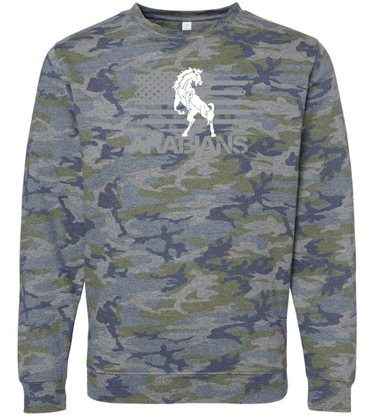 Arabians Flag Vintage Camo Crewneck Sweatshirt